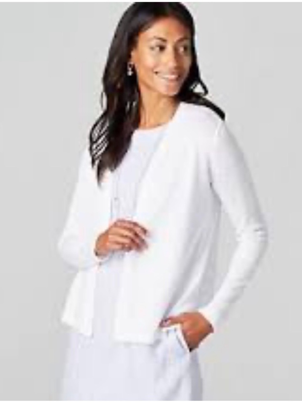 J.Jill Women’s Lightweight Open-Front White Sweater…594